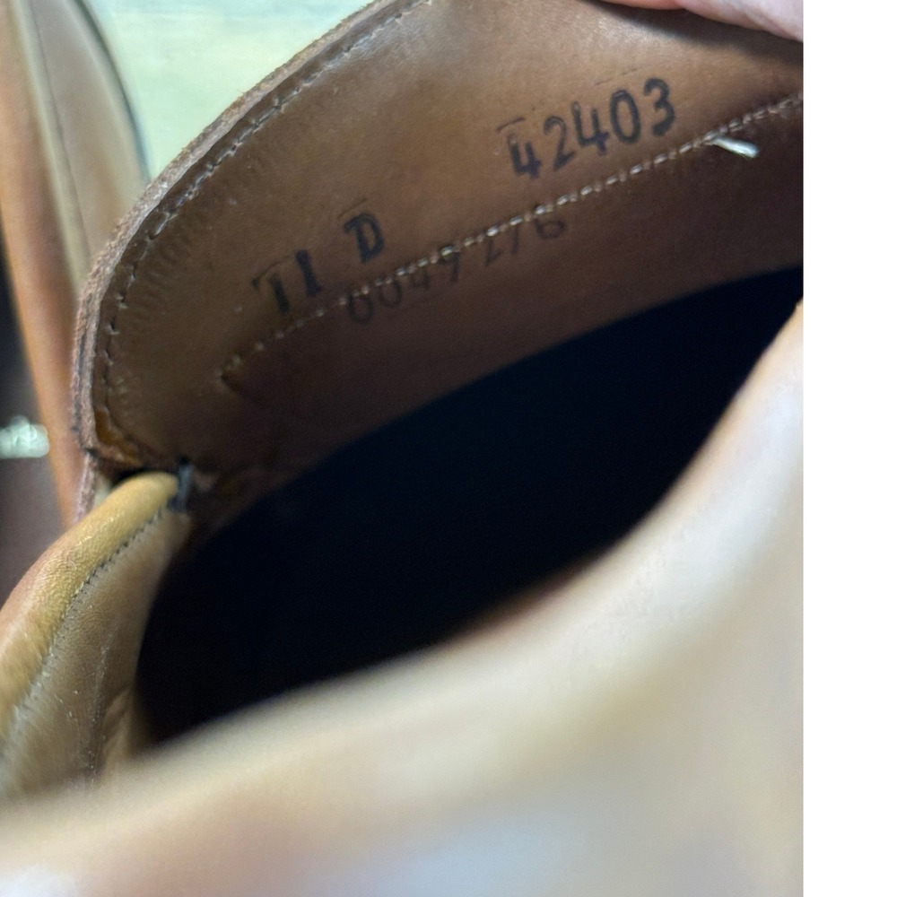 Allen Edmonds Walden Mens 11 D Whiskey Brown Leather Penny Loafers 42403 USA - Picture 7 of 8